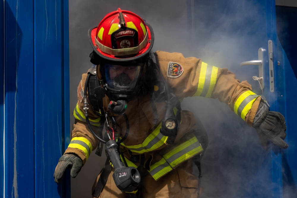 U.S. Army Firefighters Take Part in Fire Drill in Romania