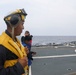 Sailors aboard the USS Howard conduct flight quarters in the South China Sea