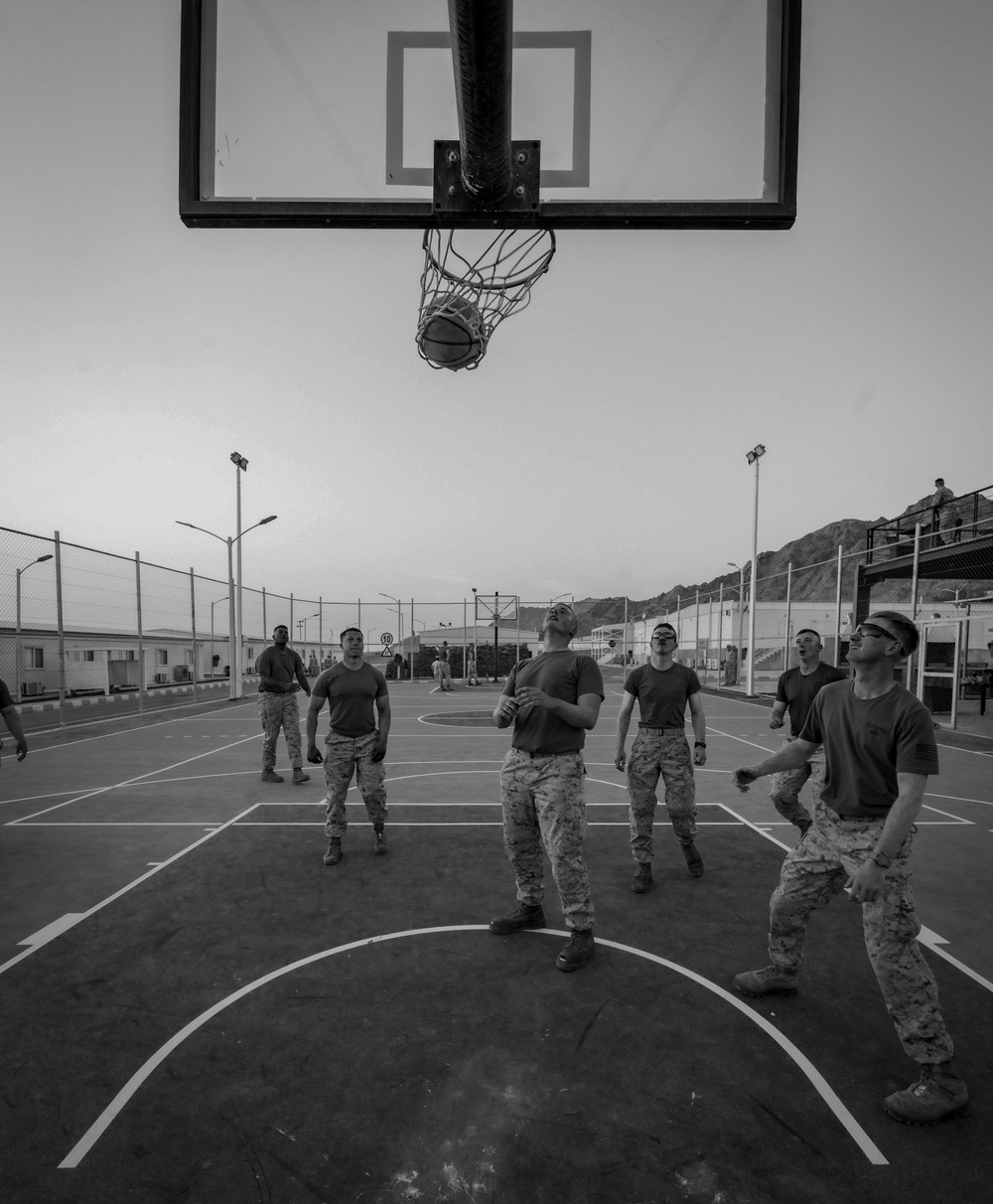 Marine Corps Training Group Charlie: Enjoy a quick game of basketball
