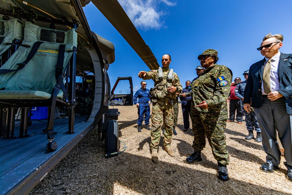 President of Barbados and U.S. Ambassador to Barbados conduct TRADEWINDS 24 training site flyover