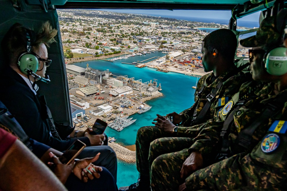 President of Barbados and U.S. Ambassador to Barbados conduct TRADEWINDS 24 training site flyover