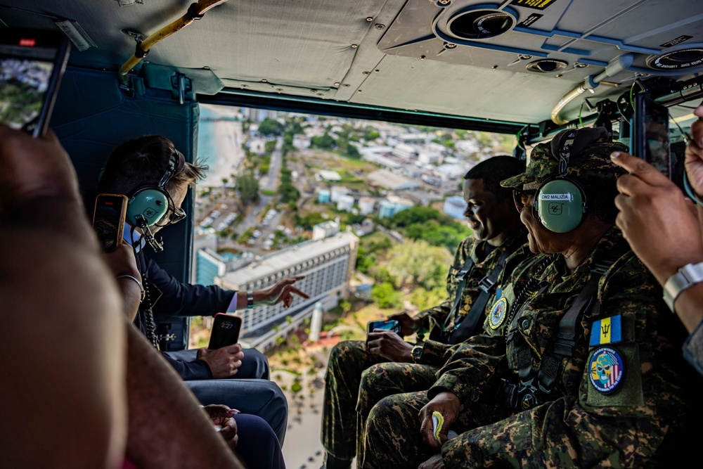 President of Barbados and U.S. Ambassador to Barbados conduct TRADEWINDS 24 training site flyover