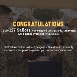 127 PACT Sailors Select Ratings at CDS Europe