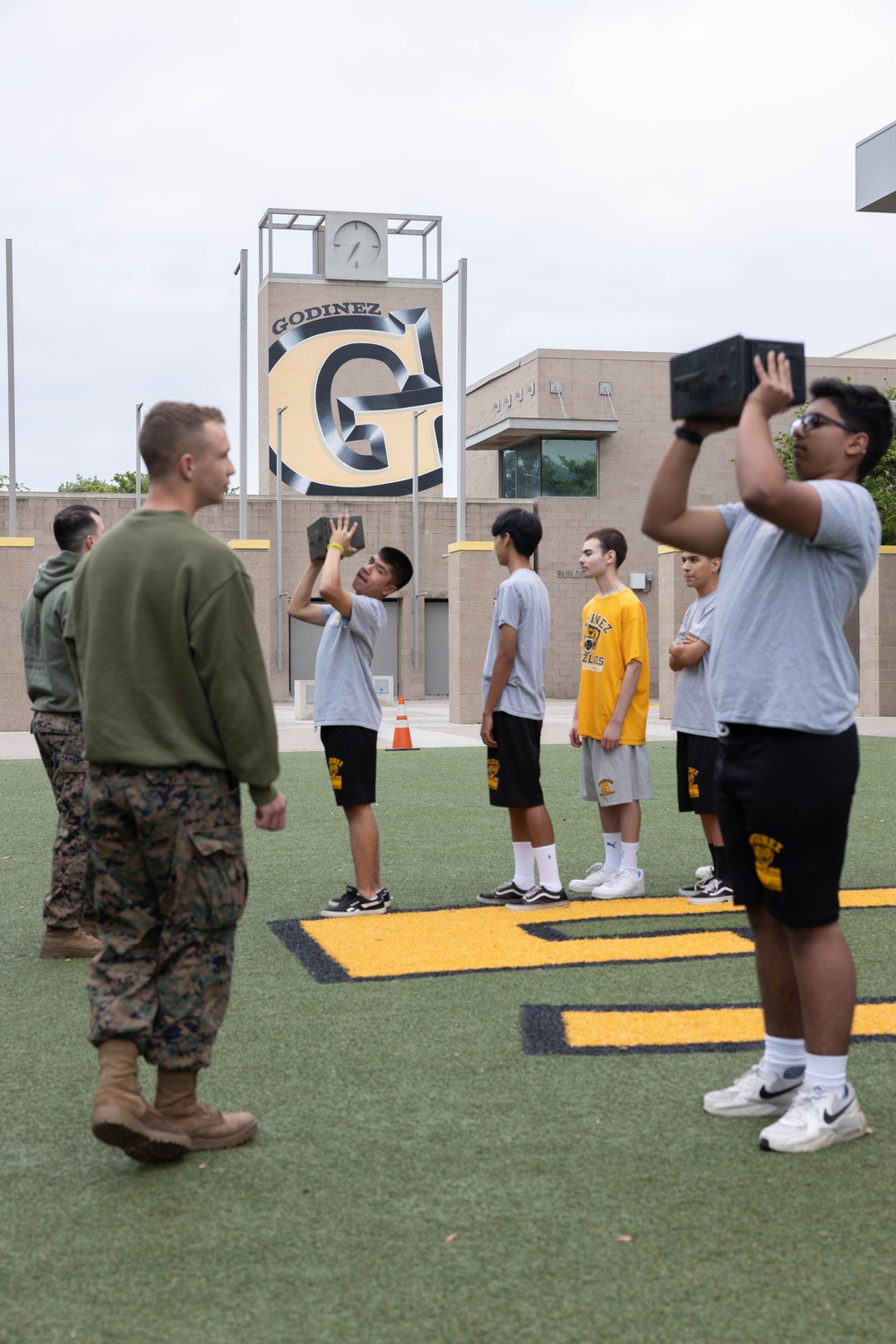 Marines Host Workout at Godinez Fundamental