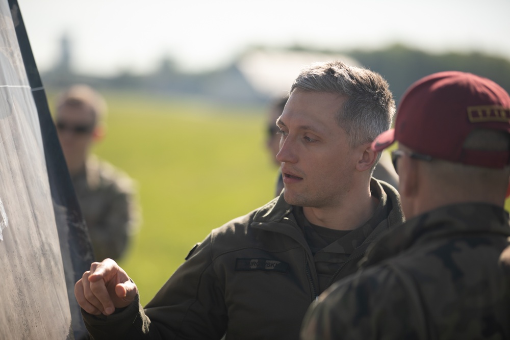 U.S. Army 10th Special Forces Group (Airborne) and Polish 6th Airborne Brigade perform a static line and high altitude low opening parachute jumps May 13-15, 2024 near Krakow Poland.