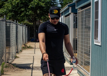 3rd Division Sustainment Brigade Plays with Pups
