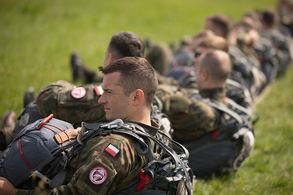 U.S. Army 10th Special Forces Group (Airborne) and Polish 6th Airborne Brigade perform a static line and high altitude low opening parachute jumps May 13-15, 2024 near Krakow Poland.