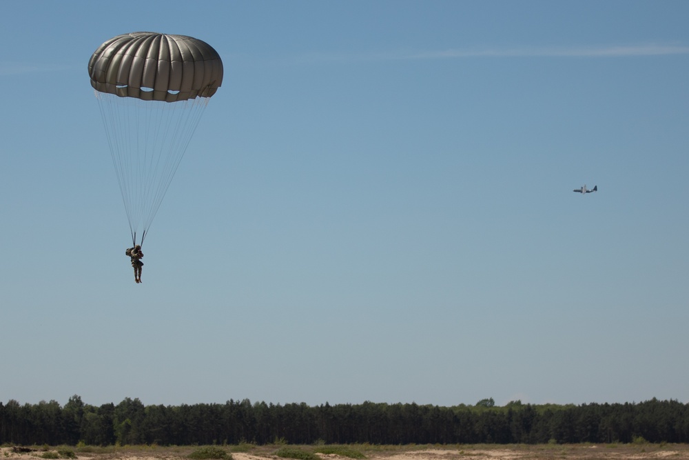 U.S. Army 10th Special Forces Group (Airborne) and Polish 6th Airborne Brigade perform a static line and high altitude low opening parachute jumps May 13-15, 2024 near Krakow Poland.