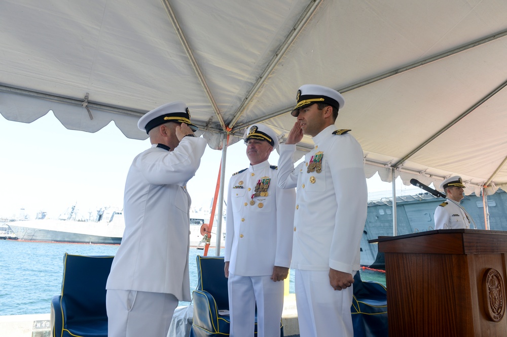 USS Canberra (LCS 30) Blue Crew Conducts Change of Command