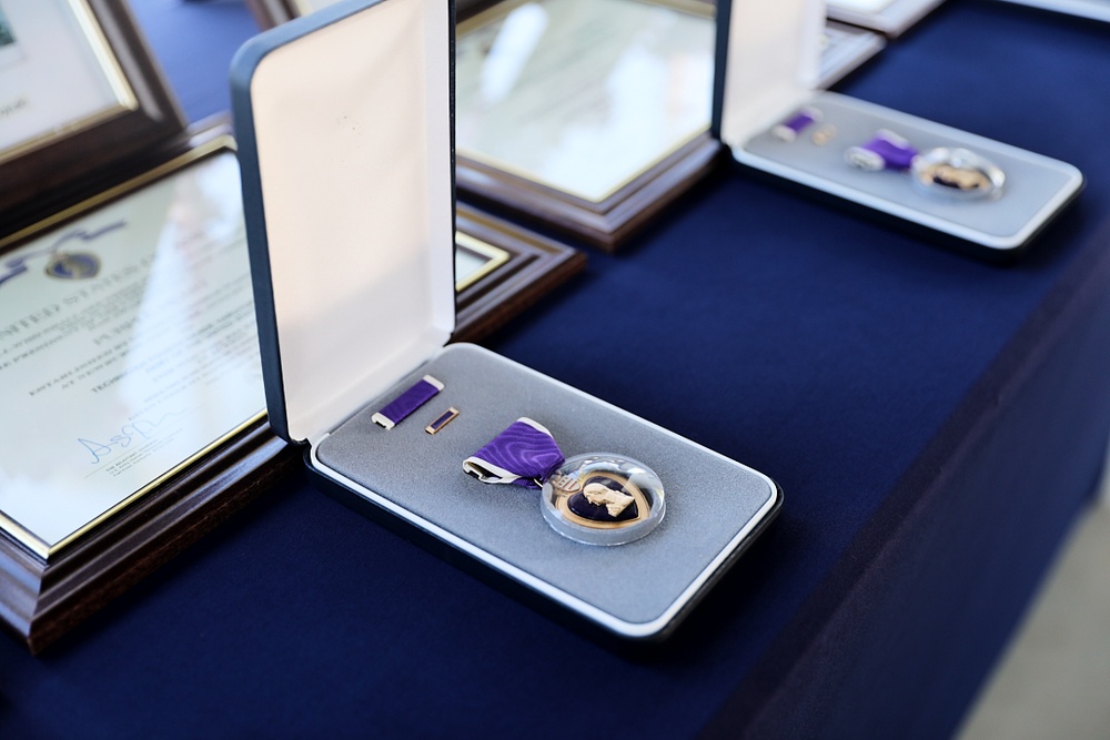 Army awards Purple Heart medals in 1945 crash