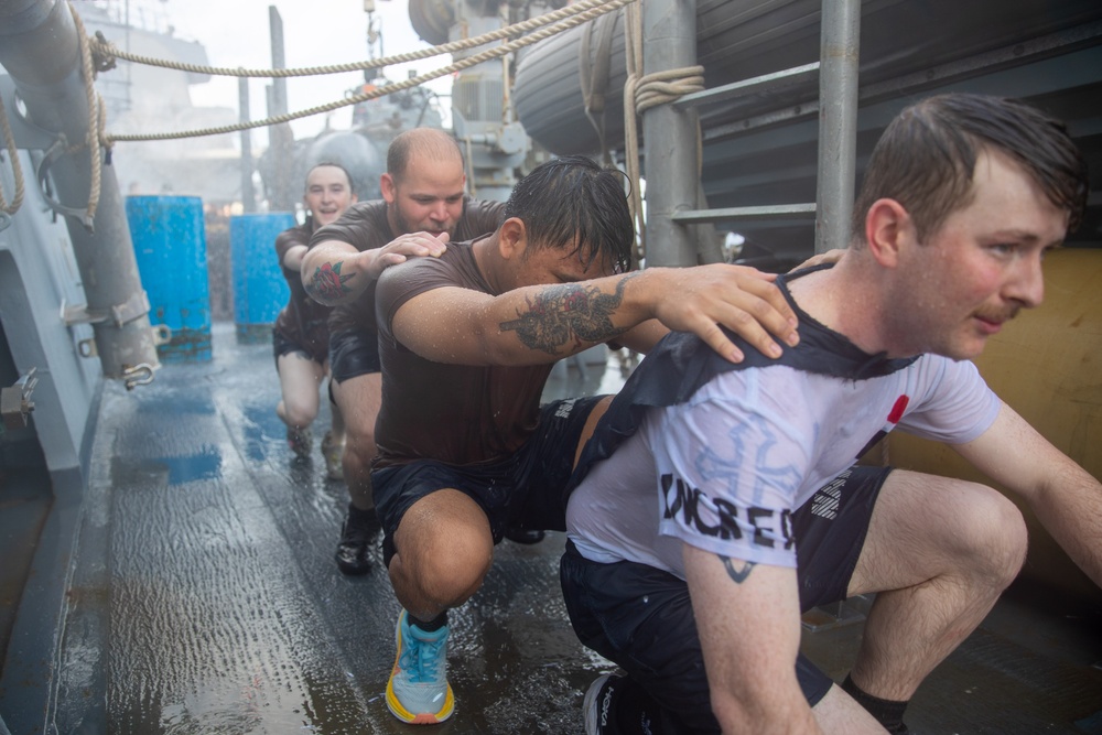 Porter Sailors Conduct Line Crossing Ceremony