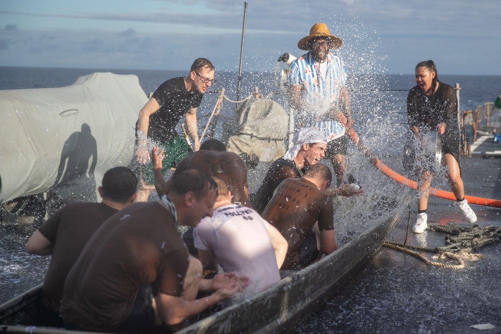 Porter Sailors Conduct Line Crossing Ceremony