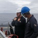 Sailors aboard the USS Howard conduct a sea and anchor detail in Okinawa, Japan