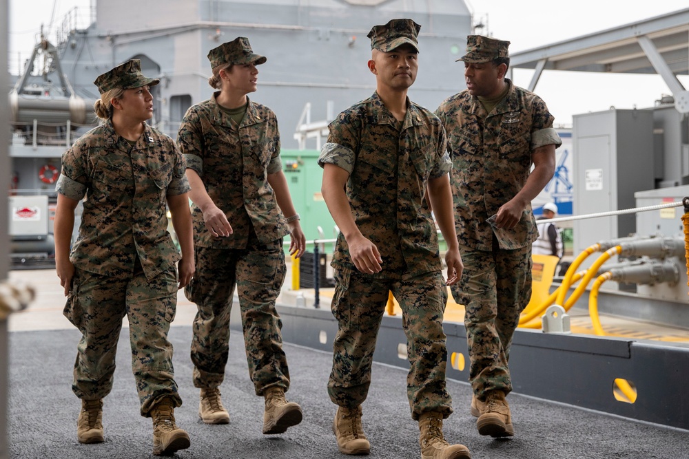 Marines From The 2nd Battalion, 4th Marines Tour of USS Tripoli