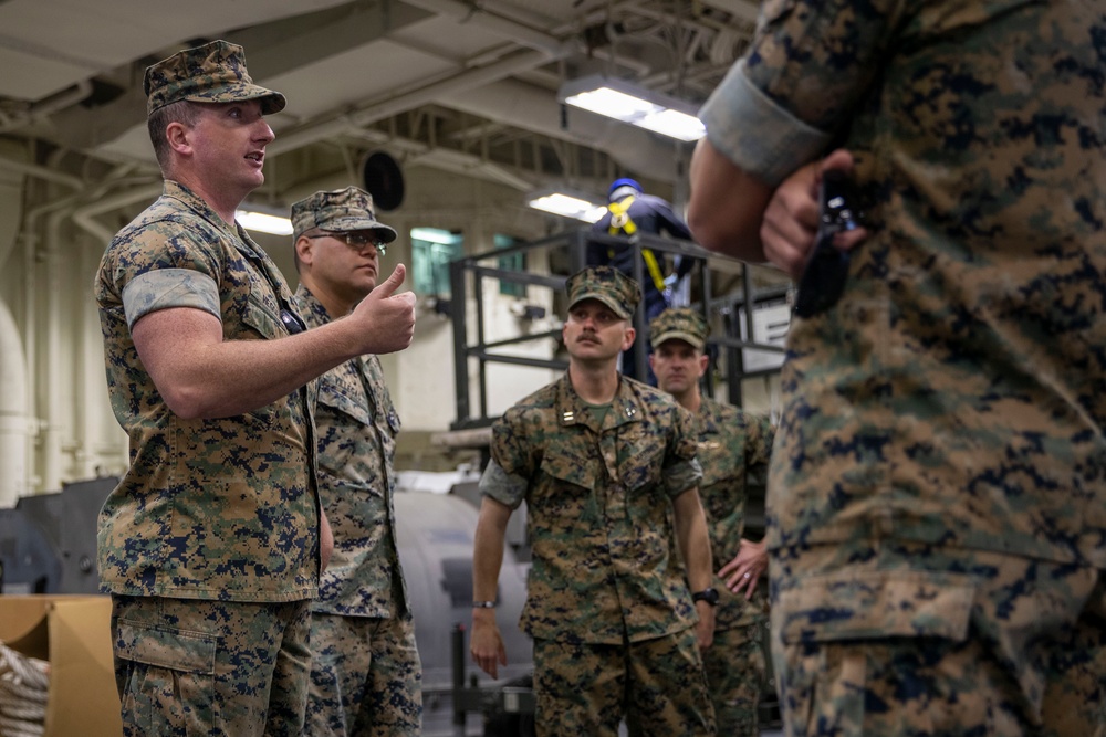 Marines From The 2nd Battalion, 4th Marines Tour of USS Tripoli