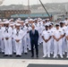 USS Ronald Reagan (CVN 76) hosts US Ambassador to Japan Rahm Emanuel, Japanese Government officials, leaders from the US Navy, JMSDF prior to departing Yokosuka, Japan after 9 years as FDNF carrier