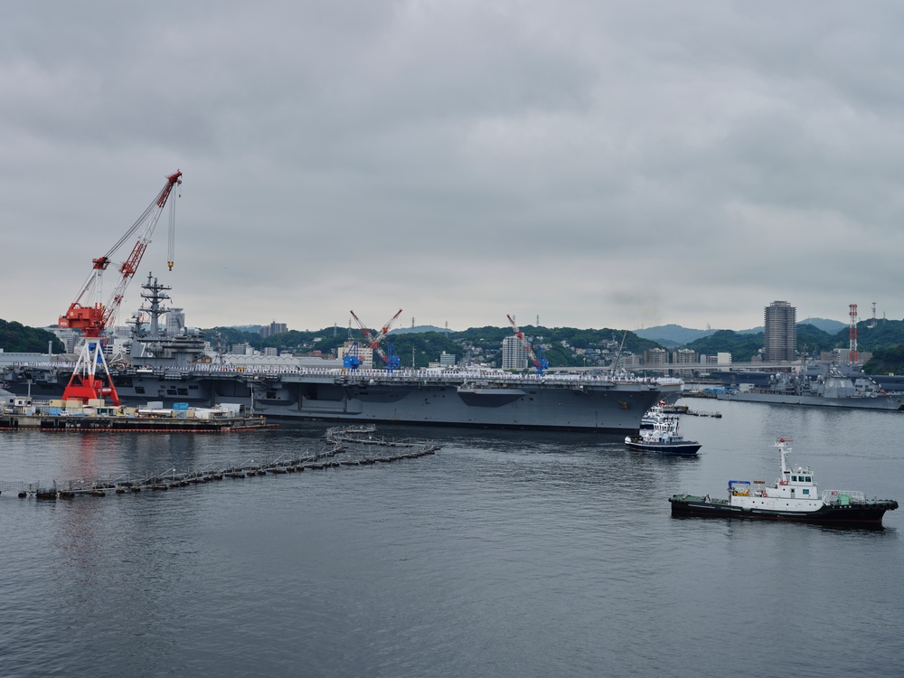 USS Ronald Reagan Departs Yokosuka