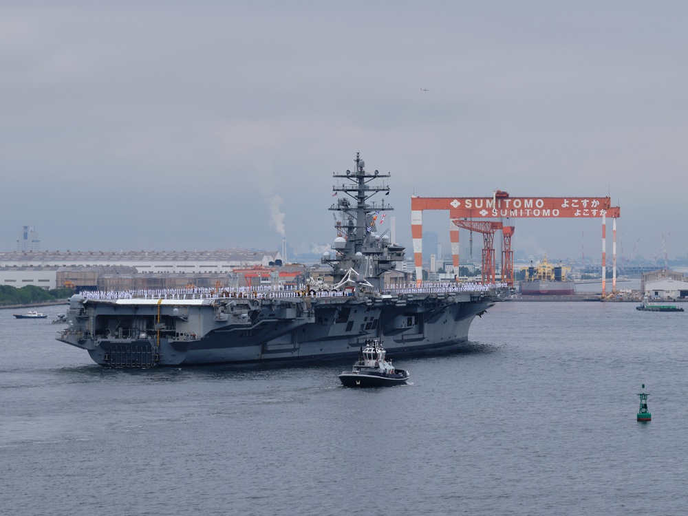 USS Ronald Reagan Departs Yokosuka