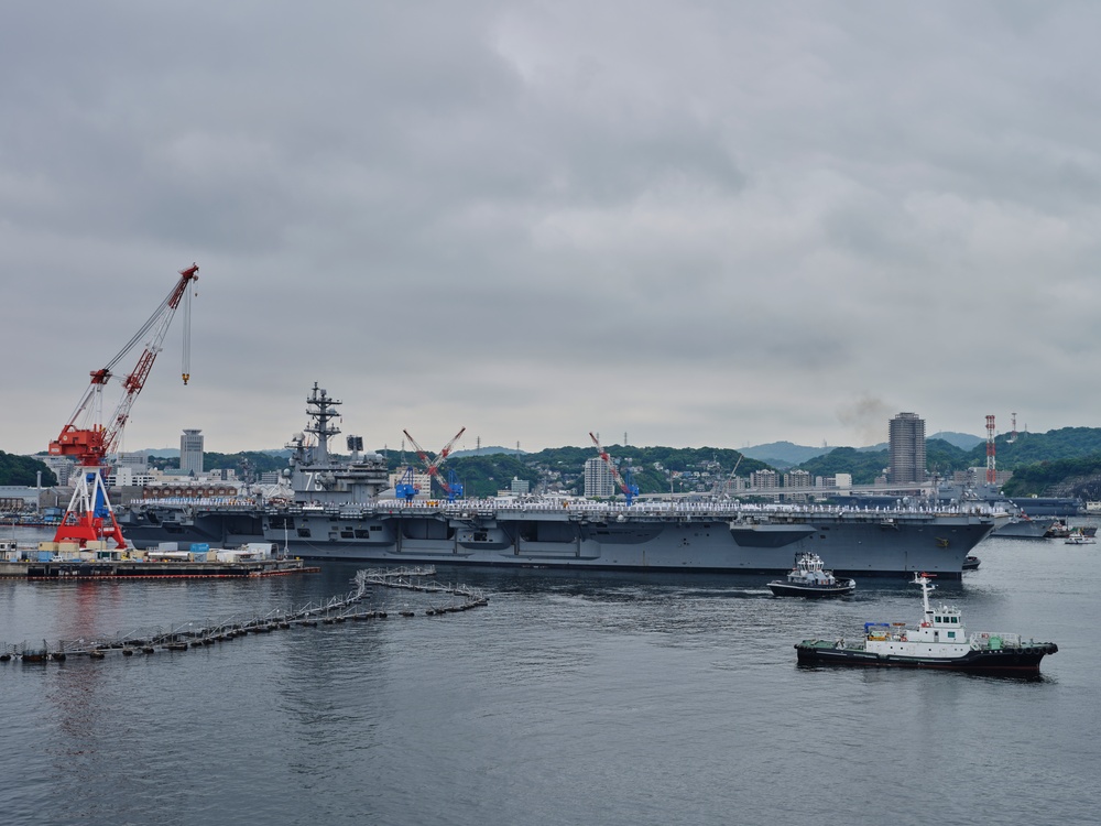 USS Ronald Reagan Departs Yokosuka