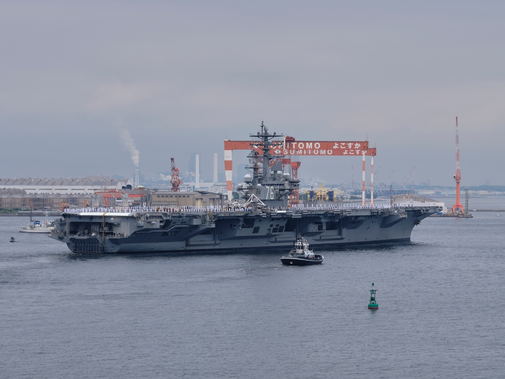 USS Ronald Reagan Departs Yokosuka