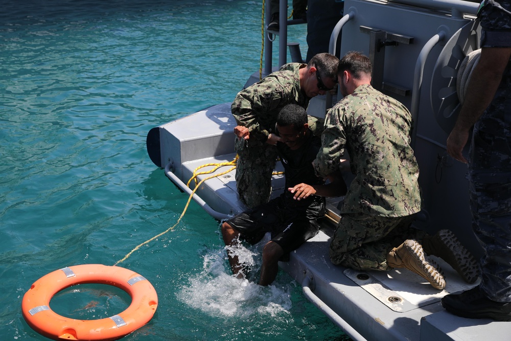 Man overboard recovery training