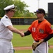 Capt. J. Patrick Thompson throws first pitch at Tides game