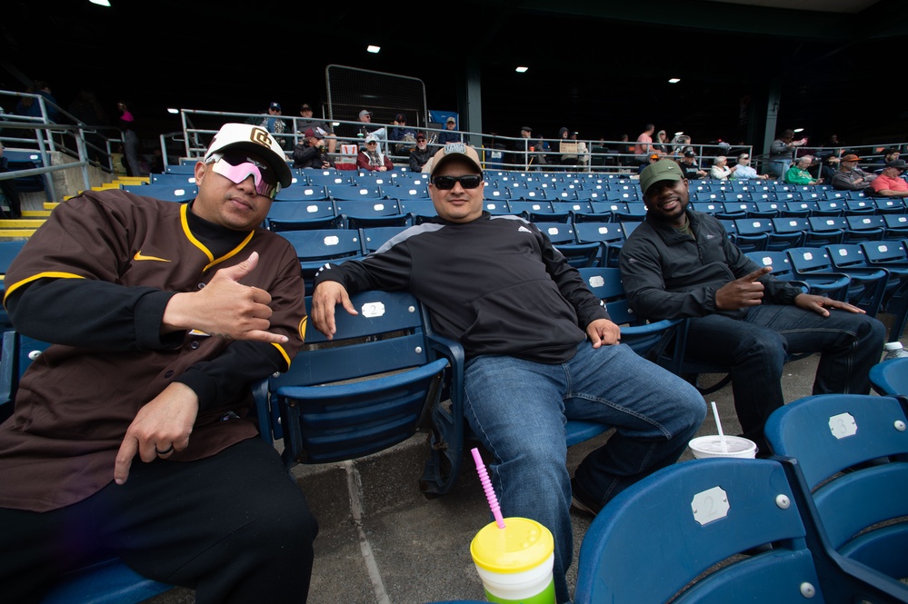 Capt. J. Patrick Thompson throws first pitch at Tides game