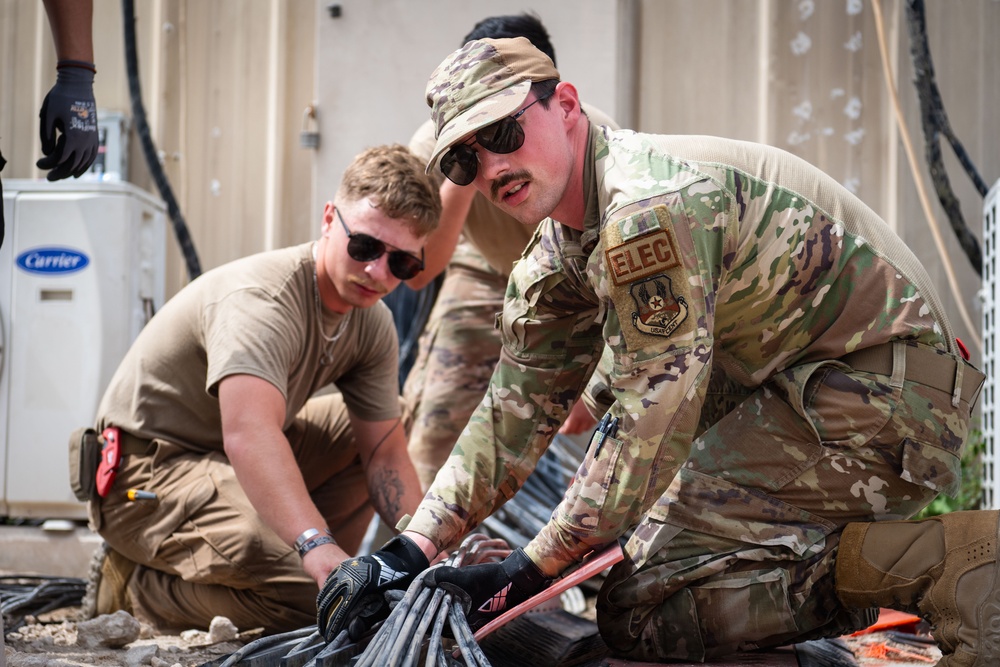 379th ECES electricians support SPACECENT asset repair
