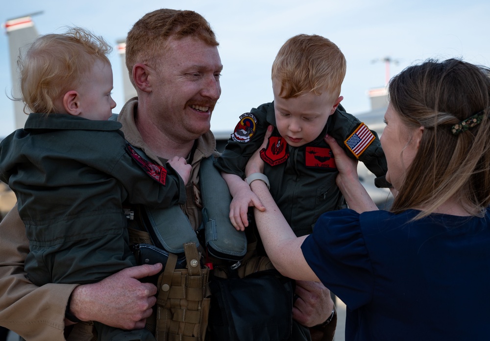 494th FS aircrew return from deployment 2024