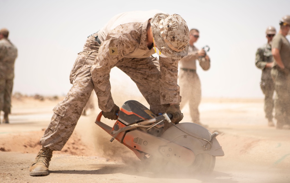 Marines, Seabees, Airman, and Soldiers tackle airfield damage repair during Native Fury 24