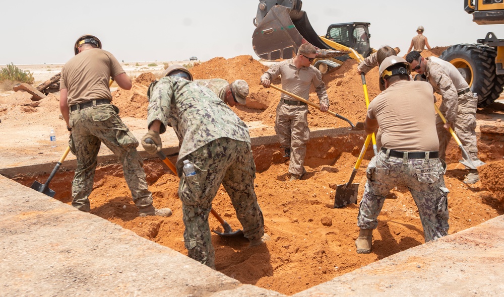 Marines, Seabees, Airman, and Soldiers tackle airfield damage repair during Native Fury 24