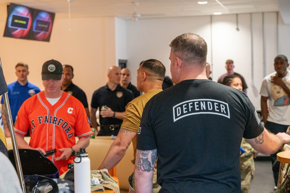 Defenders compete in a battle of the badges