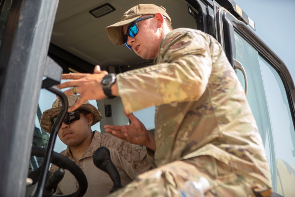 Combat Engineers prepare airfield for Airfield Damage Repair Training during Native Fury 24