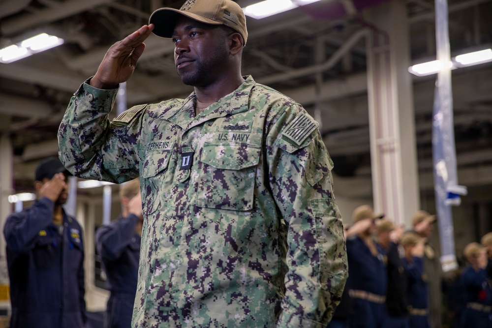 USS Tripoli Pipes Sailors Ashore