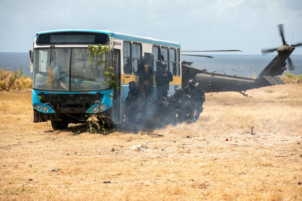 TRADEWINDS 24 participants demonstrate scenarios conducted during the exercise to distinguished visitors