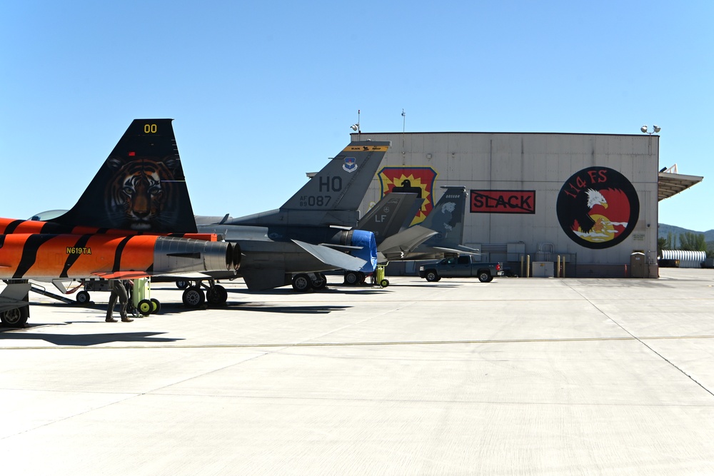 Luke AFB F-16s and F-35s fly with Kingsley Eagles