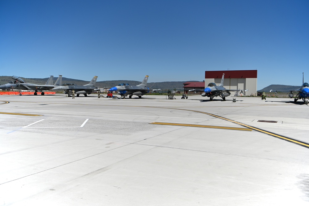 Luke AFB F-16s and F-35s fly with Kingsley Eagles