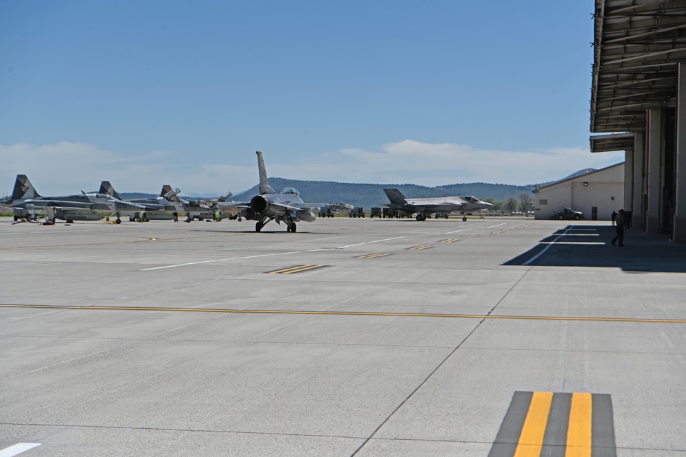 Luke AFB F-16s and F-35s fly with Kingsley Eagles