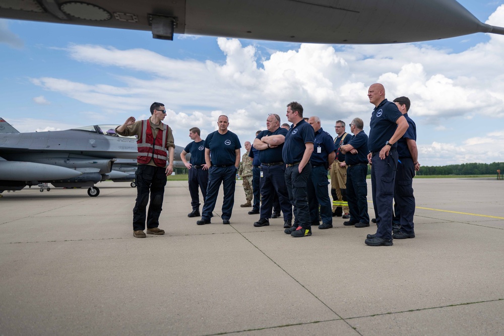 480th FGS and 52nd MXS conduct aircraft familiarization with NATO Fire Department