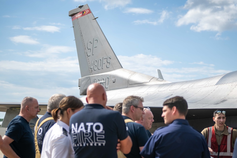 480th FGS and 52nd MXS conduct aircraft familiarization with NATO Fire Department