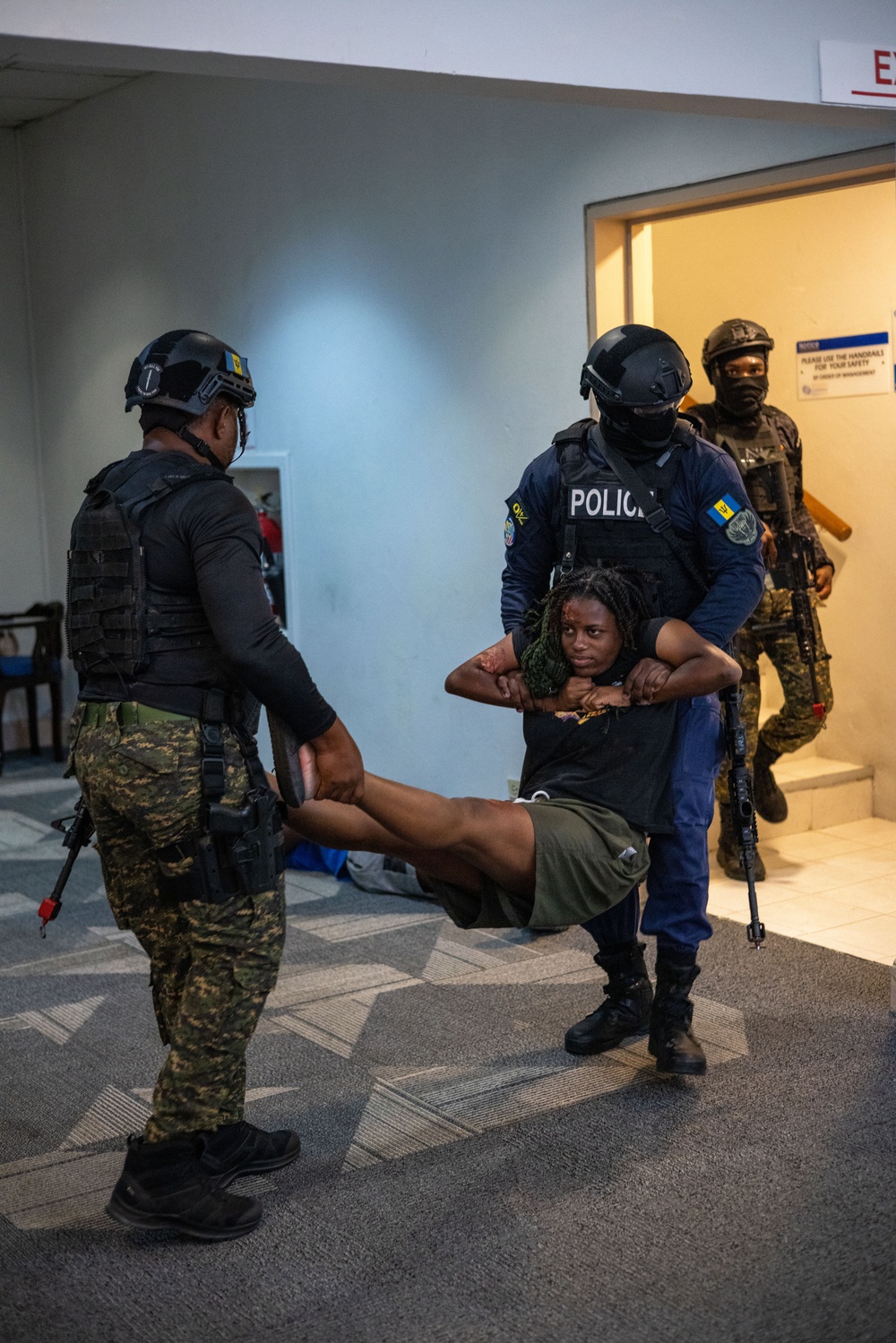 Special Operations and Interagency SWAT display cooperation during active shooter drill at TRADEWINDS 24