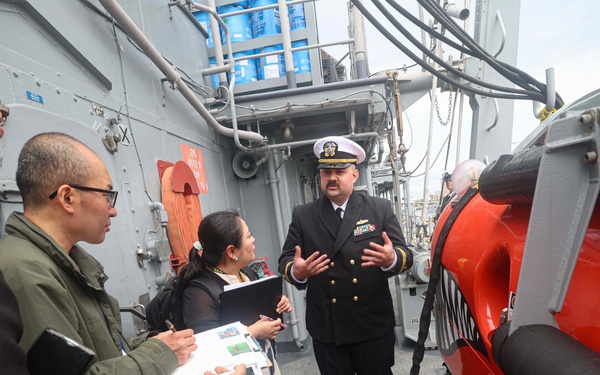 USS Warrior (MCM 10) Conducts Ship Tour for Local Media During Port Visit to Hakodate, Japan