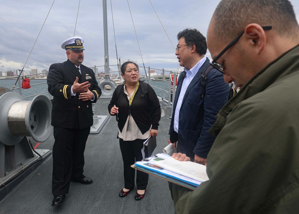 USS Warrior (MCM 10) Conducts Ship Tour for Local Media During Port Visit to Hakodate, Japan