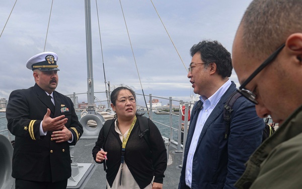 USS Warrior (MCM 10) Conducts Ship Tour for Local Media During Port Visit to Hakodate, Japan