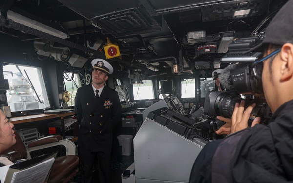 USS Warrior (MCM 10) Conducts Ship Tour for Local Media During Port Visit to Hakodate, Japan