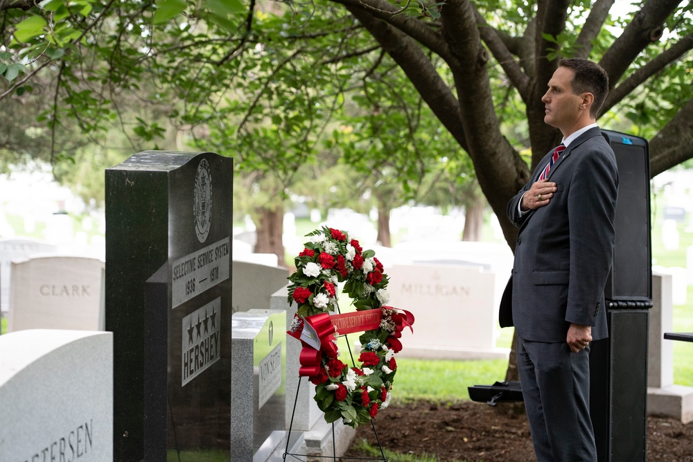 The Selective Service System Directorate (SSS) Honor the 107th Anniversary of the SSS and Former SSS Director Gen. Lewis B. Hershey with a Wreath-Laying Ceremony in Section 7