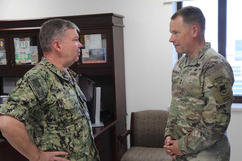 SETAF-AF CG hosts visit with Vice Admiral Thomas Ishee, Ms. Amanda Pilz, and BG John Jarrard