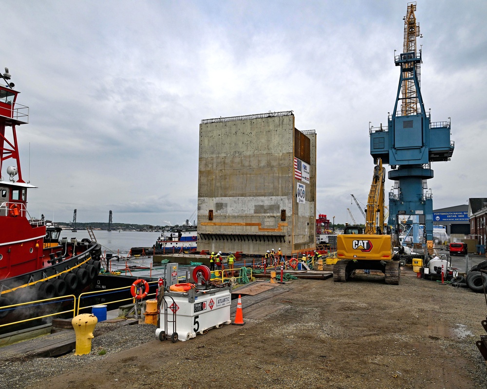 Concrete Monolith Arrives At Portsmouth Naval Shipyard