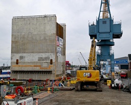 Concrete Monolith Arrives At Portsmouth Naval Shipyard