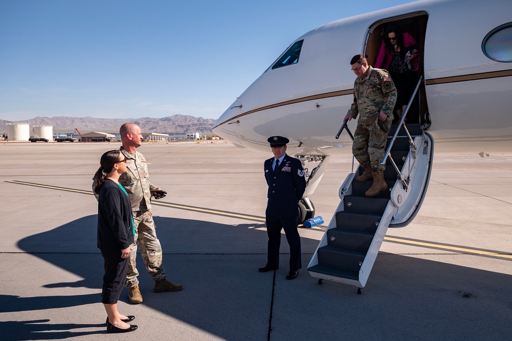 Gen B. Chance Saltzman arrives to Nellis Air Force Base